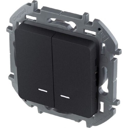 Выключатель с подсветкой без рамки Legrand Inspiria 2-кл. антрацит картинка